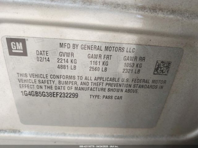 1G4GB5G38EF232299 Buick Lacrosse Leather Group