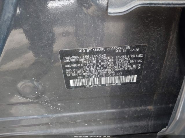 JF2SKAXC7LH516937 Subaru Forester Touring
