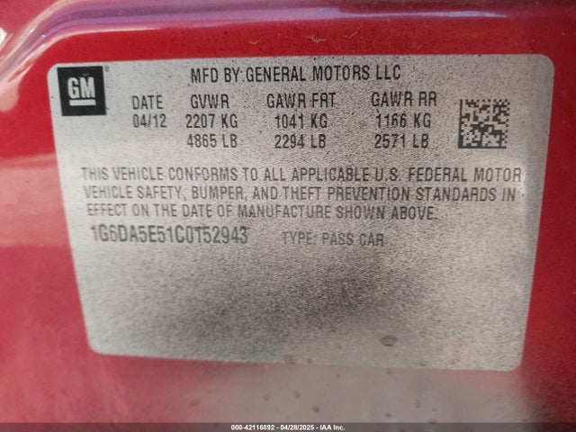 2012 CADILLAC CTS 1G6DA5E51C0152943 Photo 8