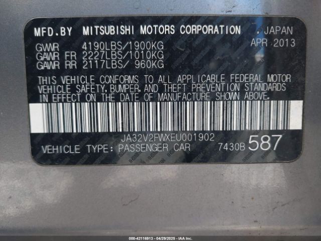 JA32V2FWXEU001902 Mitsubishi Lancer Se