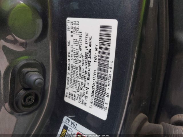 5J6RM4H75EL111681 Honda Cr-v Ex-l