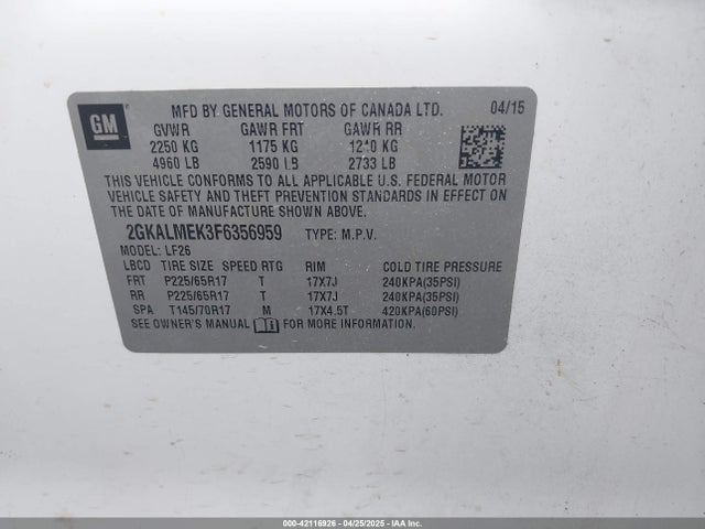 2GKALMEK3F6356959 GMC Terrain Sle-1