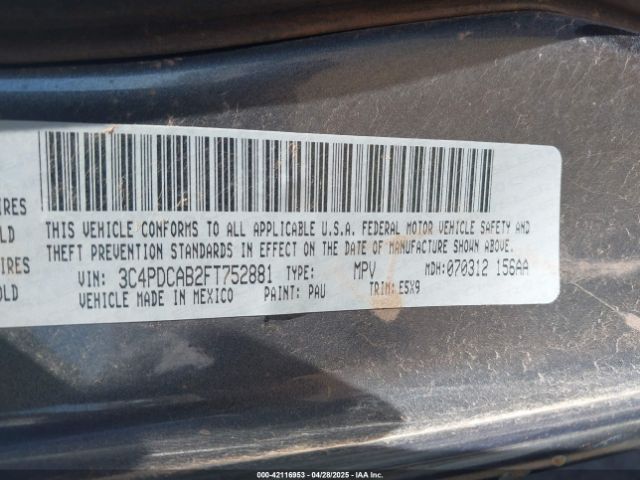 3C4PDCAB2FT752881 Dodge Journey American Value Pkg