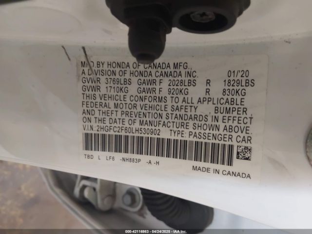 2HGFC2F60LH530902 Honda Civic Lx