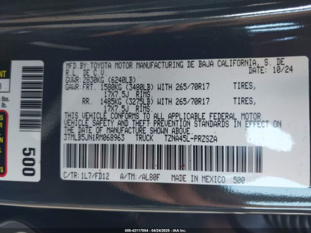 3TMLB5JN1RM068963 Toyota Tacoma Trd Off Road 4wd