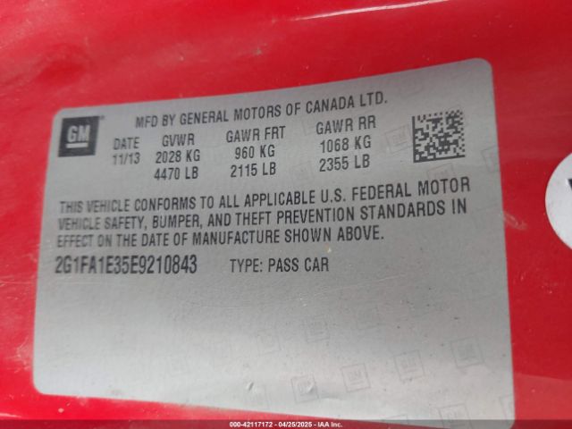 2G1FA1E35E9210843 Chevrolet Camaro 2ls
