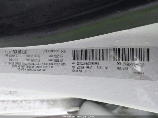 1C3CCCAB5GN166389 Chrysler 200 Limited