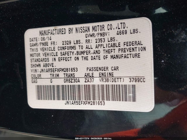 JN1AR5EFXFM281653 Nissan 2015