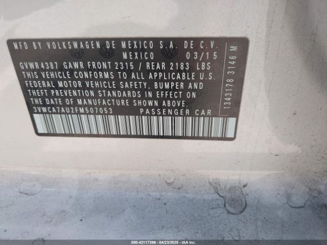 3VWCA7AU2FM507053 Volkswagen Golf Sportwagen Tdi Se 4-door