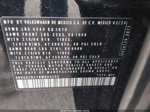 2024 VOLKSWAGEN TAOS 3VVSX7B27RM064253 Photo 8