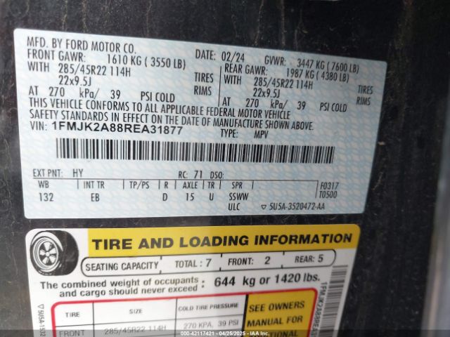 1FMJK2A88REA31877 Ford Expedition Limited Max