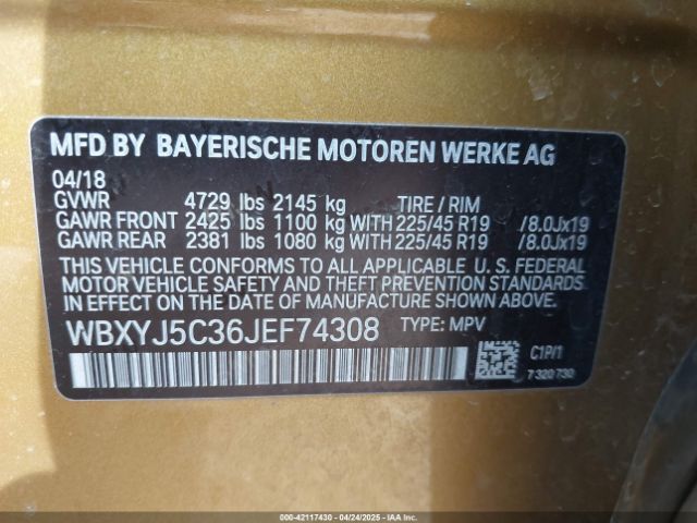 2018 BMW X2 WBXYJ5C36JEF74308 Photo 8