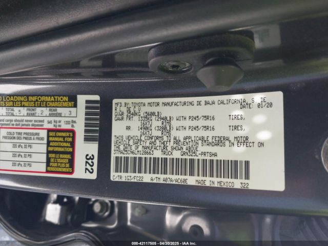 3TMAZ5CN6LM128663 Toyota Tacoma Sr5 V6
