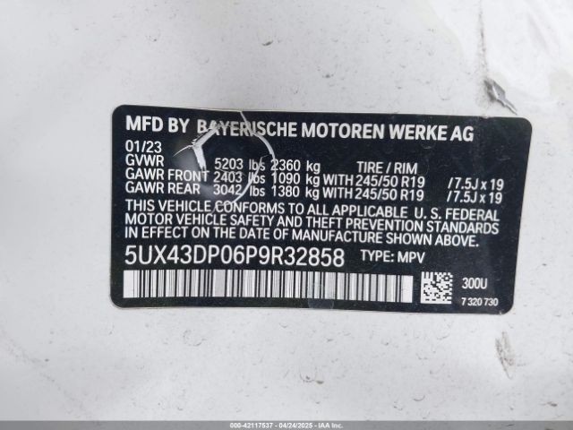 5UX43DP06P9R32858 BMW X3 Sdrive30i