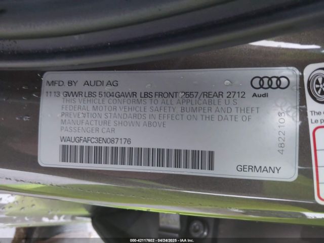 WAUGFAFC3EN087176 Audi A6 2.0t Premium