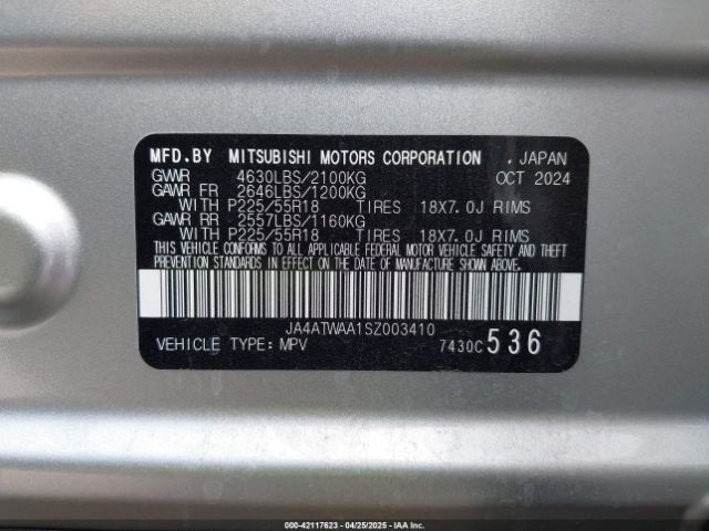 2025 MITSUBISHI ECLIPSE CROSS JA4ATWAA1SZ003410 Photo 8