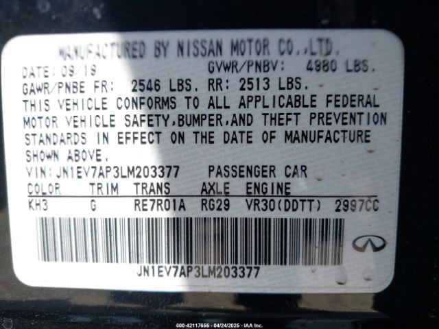 JN1EV7AP3LM203377 Infiniti 2020