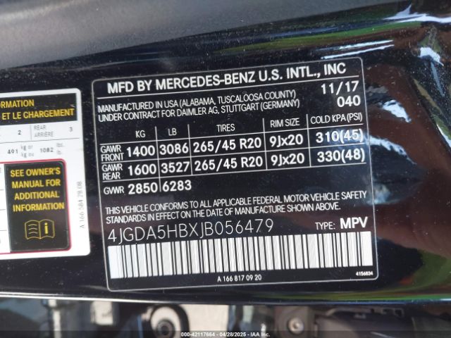 4JGDA5HBXJB056479 Mercedes-Benz Gle 350 4matic