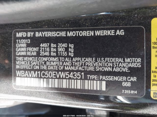 WBAVM1C50EVW54351 BMW X1 Sdrive28i