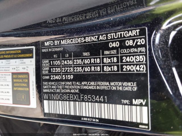 2020 MERCEDES-BENZ GLC 300 W1N0G8EBXLF853441 Photo 8