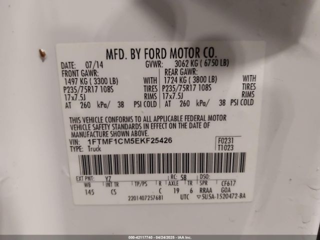 1FTMF1CM5EKF25426 Ford F-150 Xl