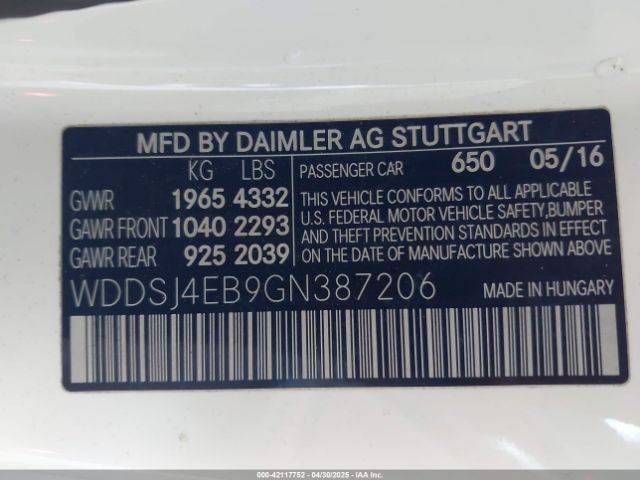 2016 MERCEDES-BENZ CLA 250 WDDSJ4EB9GN387206 Photo 8
