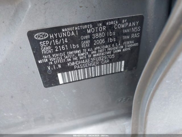 KMHDH4AE3FU329705 Hyundai ELANTRA SE