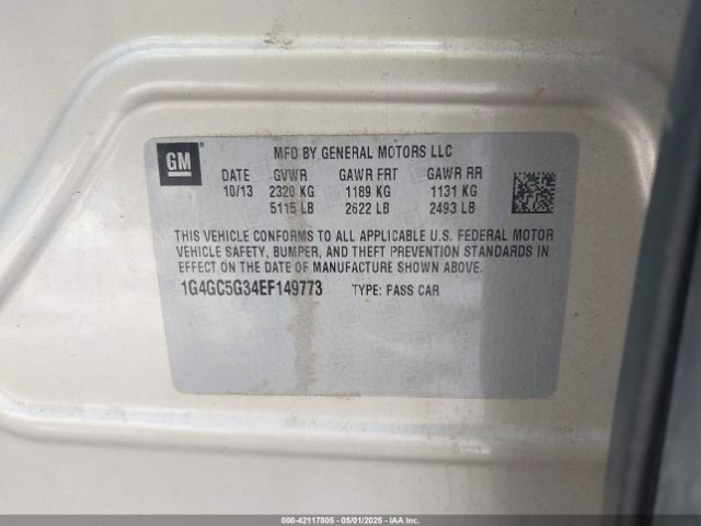 1G4GC5G34EF149773 Buick Lacrosse Leather Group