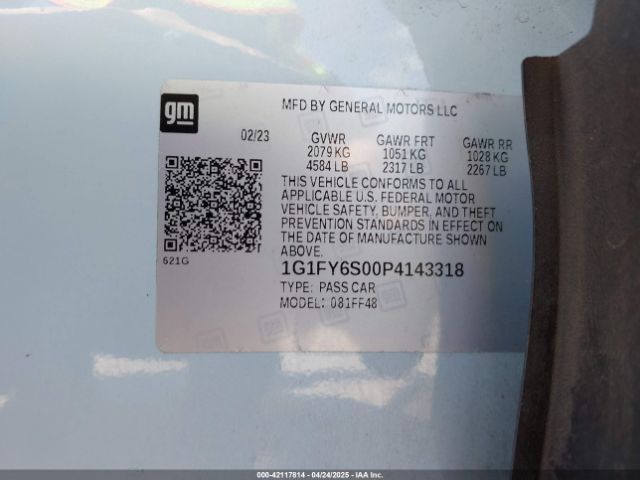 1G1FY6S00P4143318 Chevrolet Bolt Euv Fwd Lt