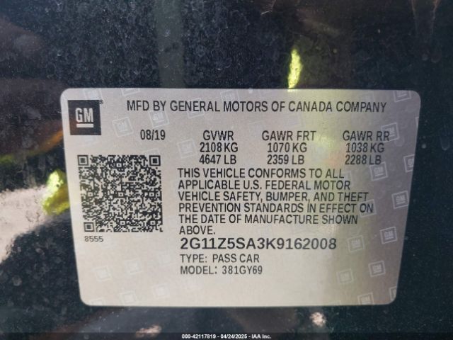 2G11Z5SA3K9162008 Chevrolet IMPALA LT