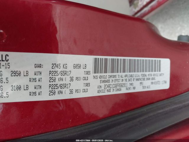 2015 CHRYSLER TOWN & COUNTRY 2C4RC1CG6FR582911 Photo 8