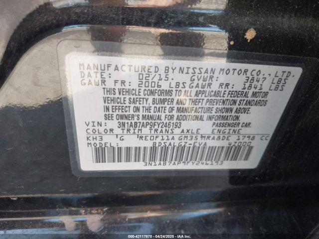 3N1AB7AP9FY246193 Nissan SENTRA SL