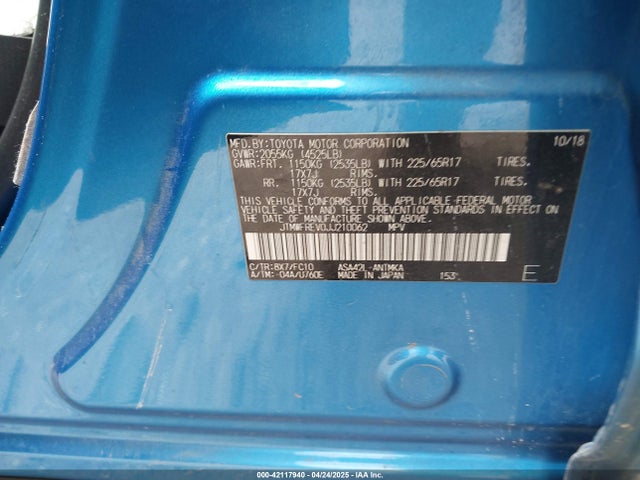 JTMWFREV0JJ210062 Toyota Rav4 Xle