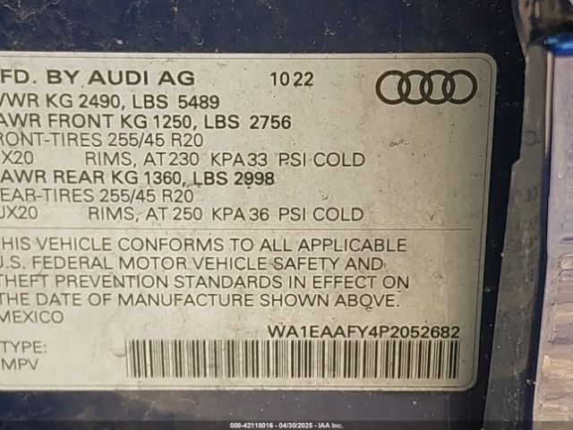 2023 AUDI Q5 WA1EAAFY4P2052682 Photo 8