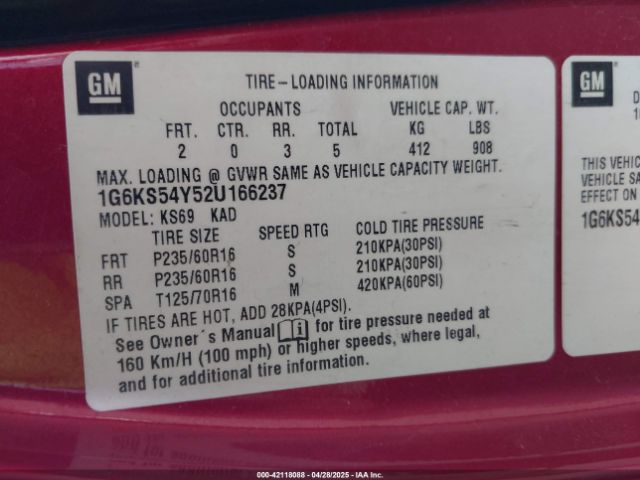2002 CADILLAC SEVILLE 1G6KS54Y52U166237 Photo 8