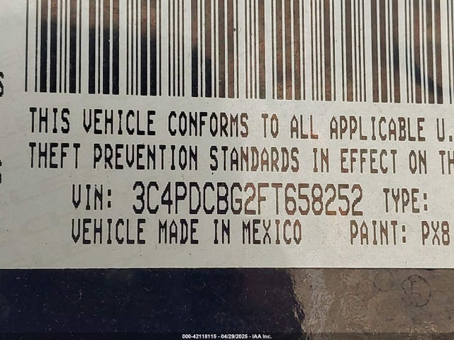 3C4PDCBG2FT658252 Dodge Journey Sxt