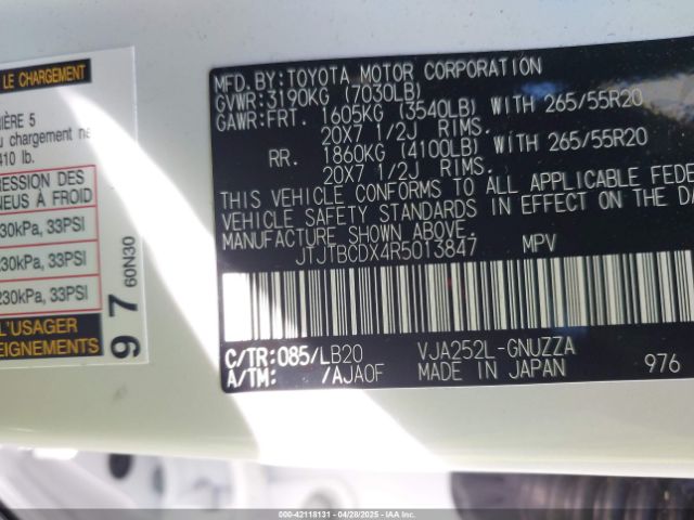 JTJTBCDX4R5013847 Lexus Gx 550 Premium+