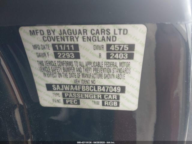 2012 JAGUAR XK SAJWA4FB8CLB47049 Photo 8