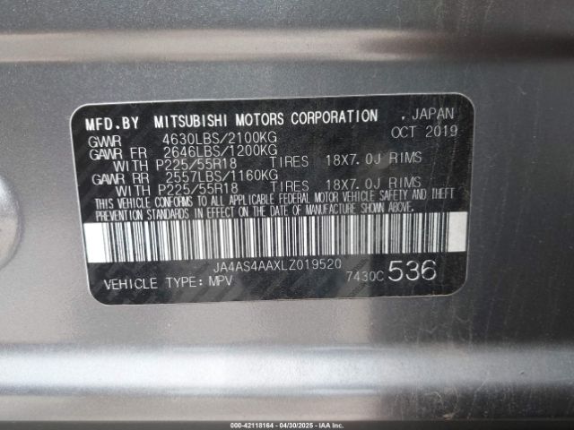 2020 MITSUBISHI ECLIPSE CROSS JA4AS4AAXLZ019520 Photo 8