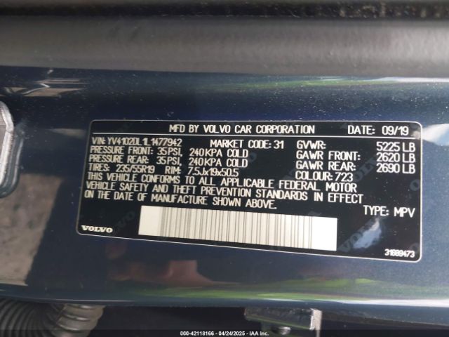 2020 VOLVO XC60 YV4102DL1L1477942 Photo 8
