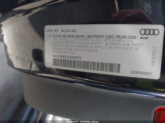 2018 AUDI A5 WAUTNAF52JA000873 Photo 8