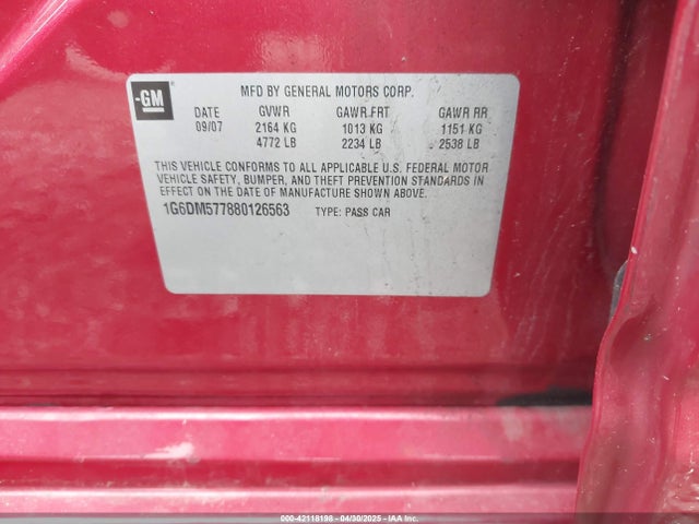 2008 CADILLAC CTS 1G6DM577880126563 Photo 8