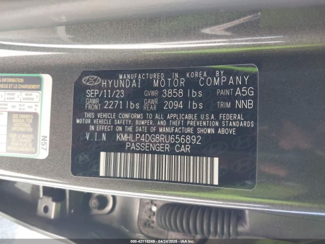 KMHLP4DG8RU656892 Hyundai Elantra Limited