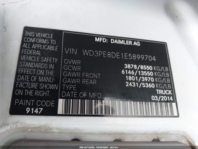 WD3PE8DE1E5899704 Mercedes-Benz Sprinter 2500 High Roof