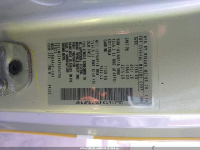 3N63M0ZN6FK694790 Chevrolet City Express 1lt