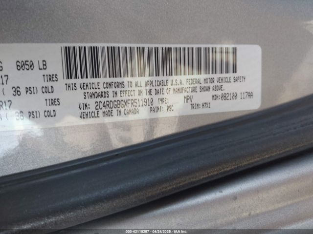 2C4RDGBGXFR511910 Dodge Grand Caravan Avp/se