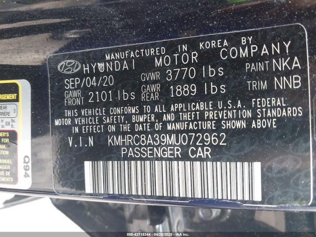 KMHRC8A39MU072962 Hyundai Venue Sel
