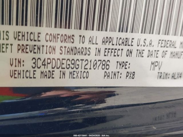 3C4PDDEG9GT210786 Dodge Journey R/t