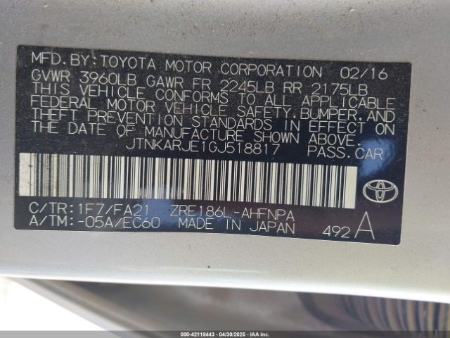 JTNKARJE1GJ518817 Scion IM
