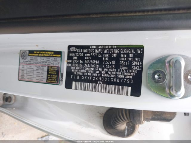 5XYP24HC3LG087793 KIA Telluride Lx